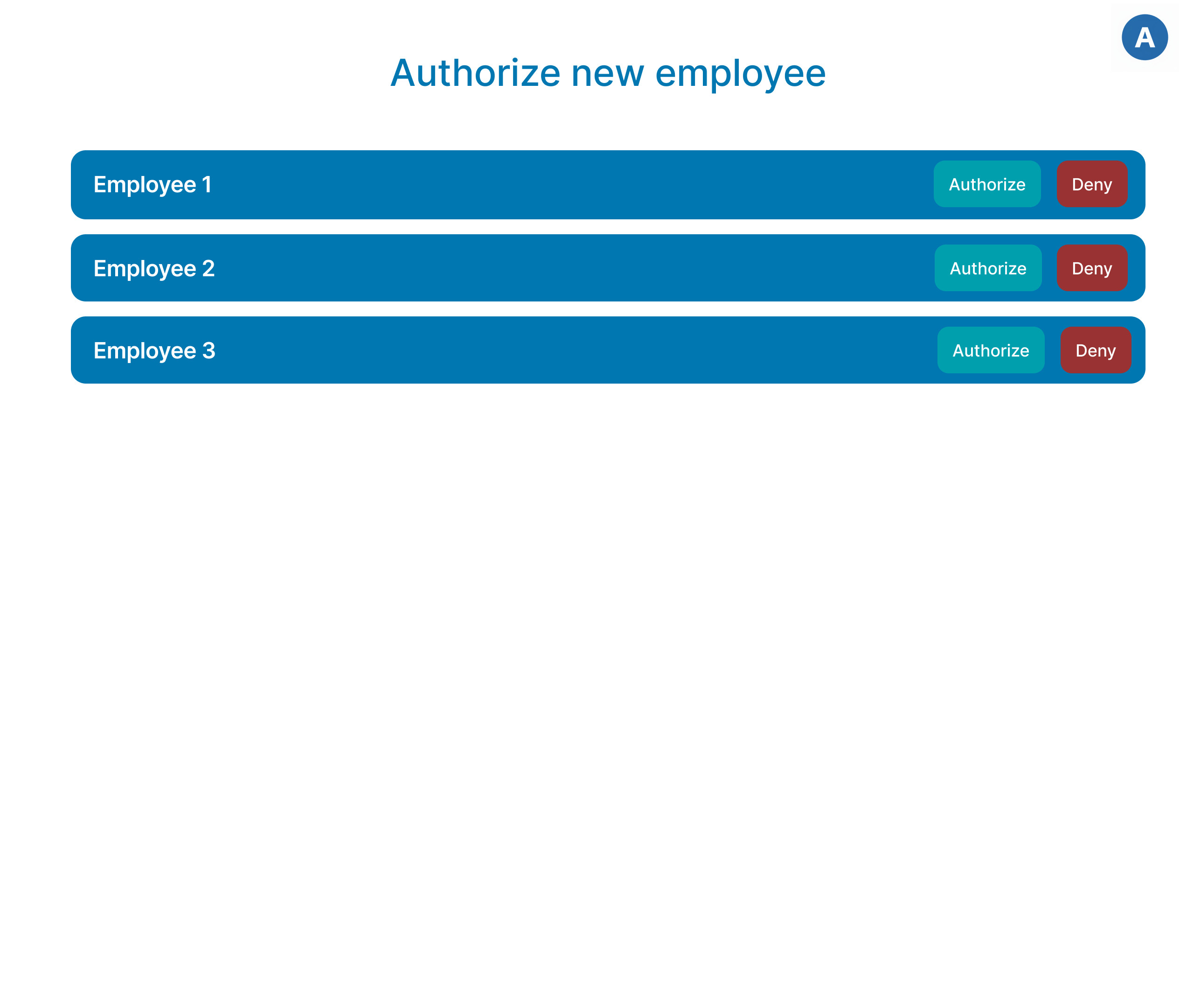 “Employee Authorization Page”